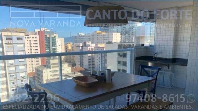 Envidraçamento de Sacadas Canto do Forte ® Nova Varanda