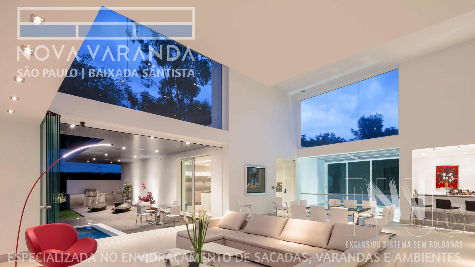 Ambientes e Varandas de Vidro ✨ +  Conforto Térmico, Acústico e Visual para Fechar Varanda ⛱️ Fechamento de Sacadas Guarujá ☎ 0800-8800