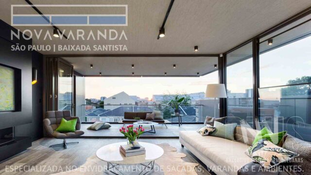 Ambientes e Varandas de Vidro ✨ Fechar Sacada Investimento Moderno e de Alta Qualidade ⛱️ Fechamento de Sacadas Gonzaga (Santos) ☎ 0800-8800