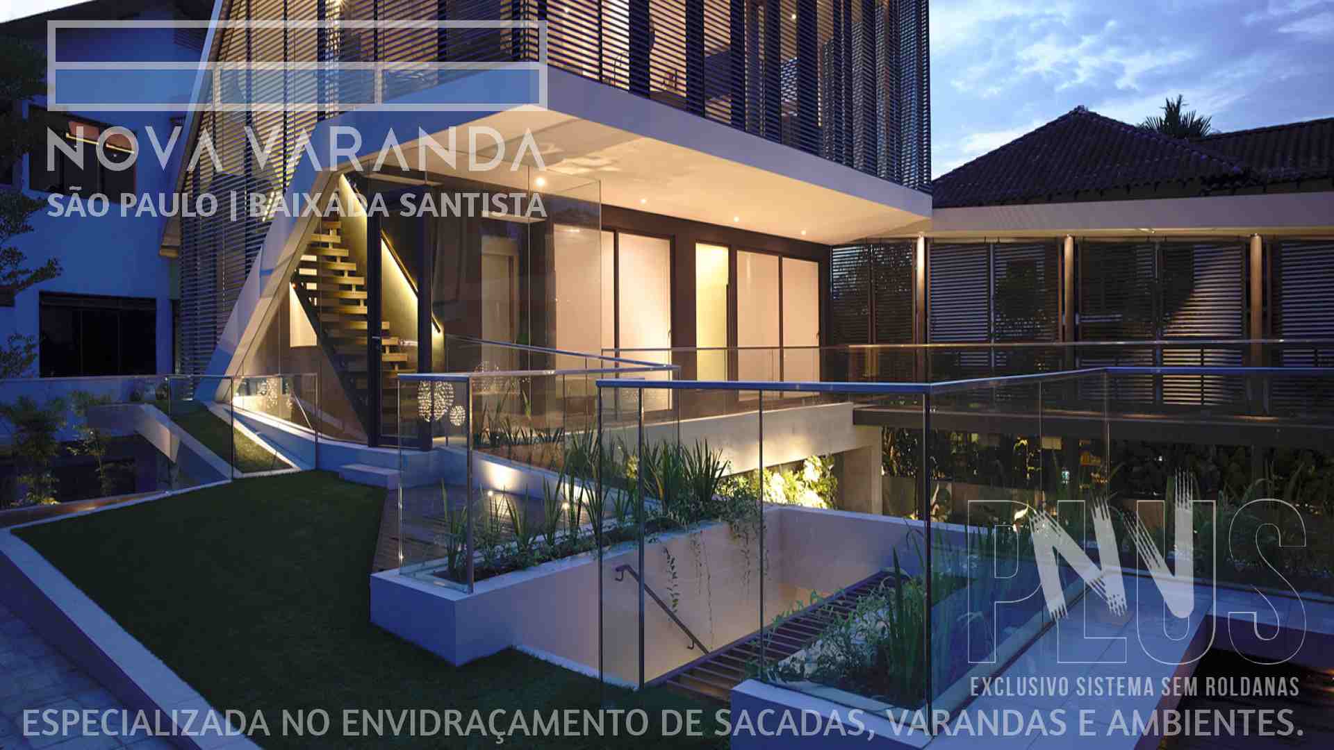 Ambientes e Varandas de Vidro ✨ Fechar Varanda Moderna e Valorizada Sob Medida ⛱️ Fechamento de Sacadas Vila Rica (Santos) ☎ 0800-8800